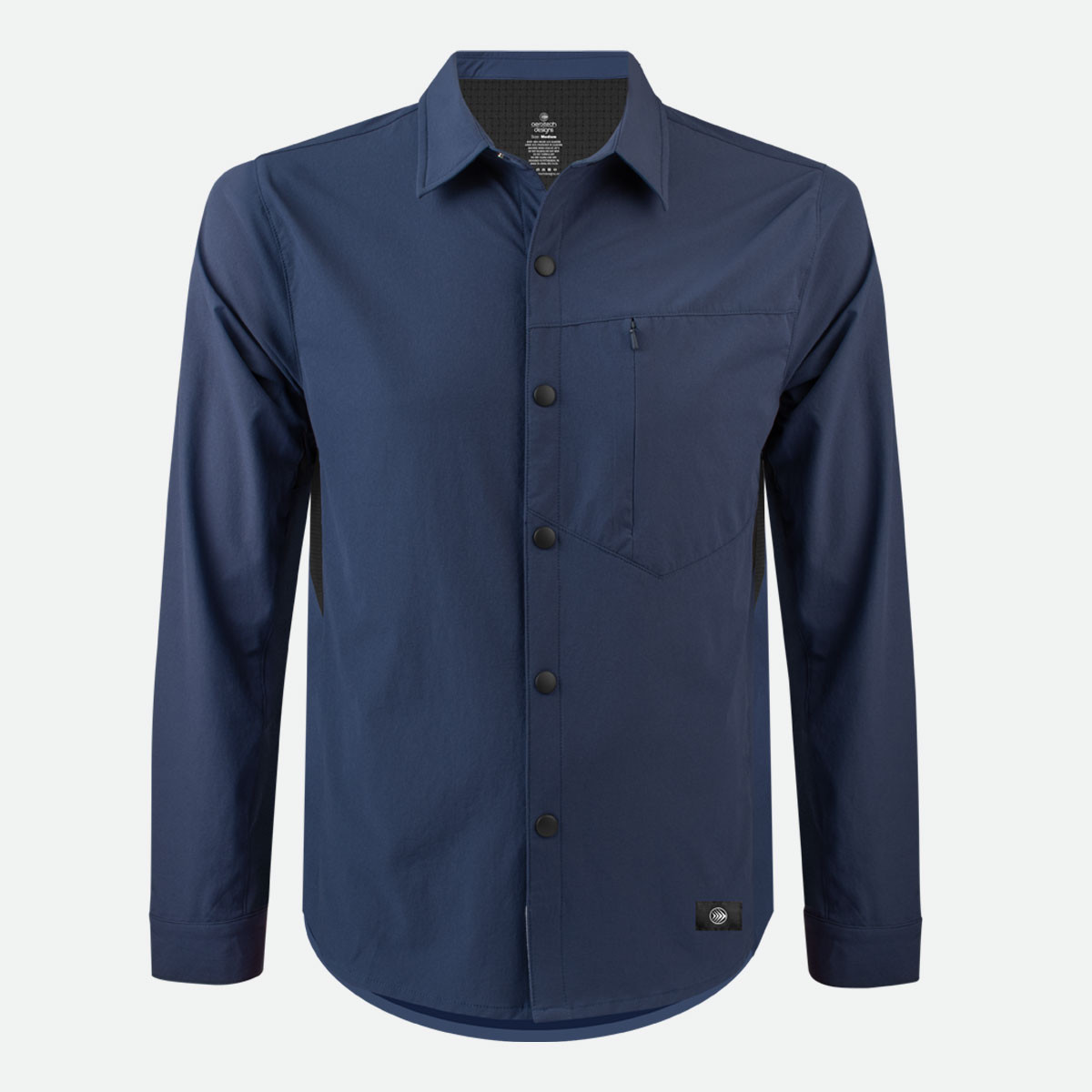Hybrid Trail Long Sleeve Blue Front View