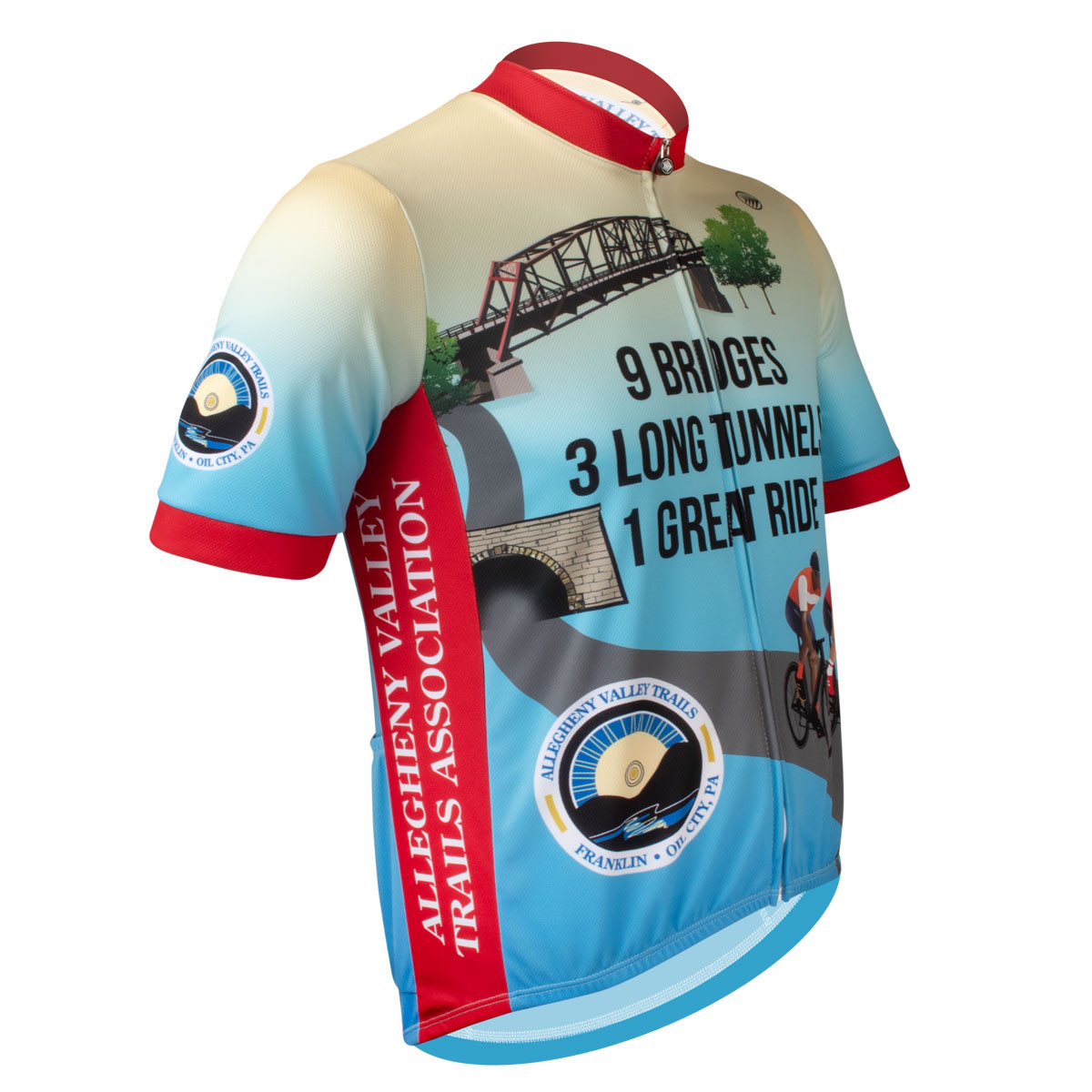 Allegheny Valley Trail Association Cycling Jersey Off Front