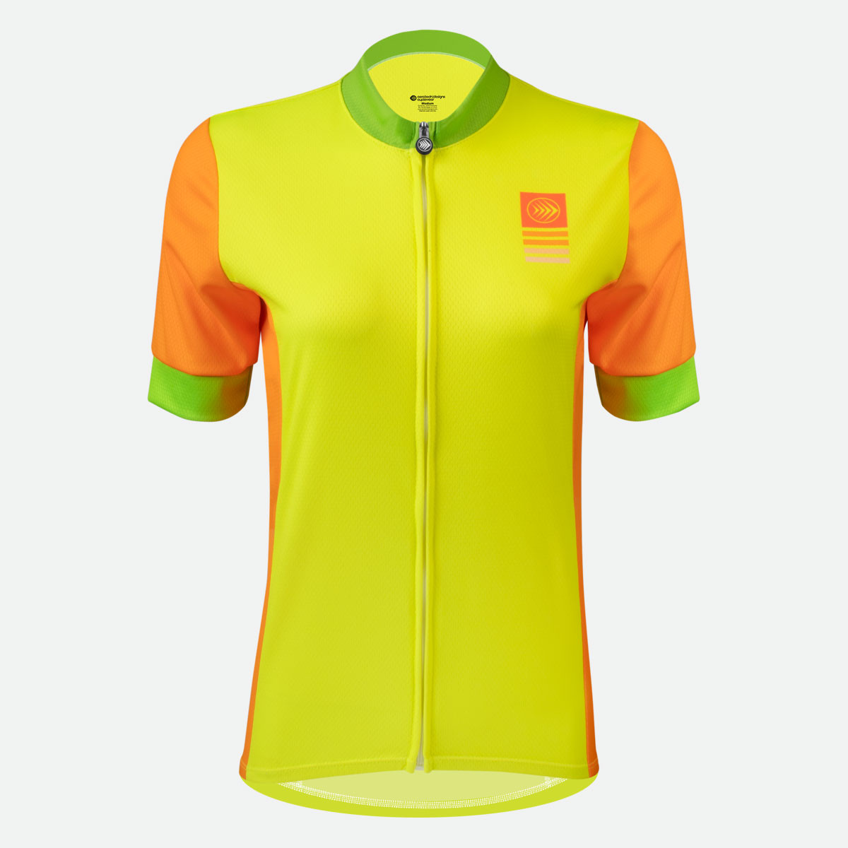 Women's club cycling jersey - hi viz solid - front
