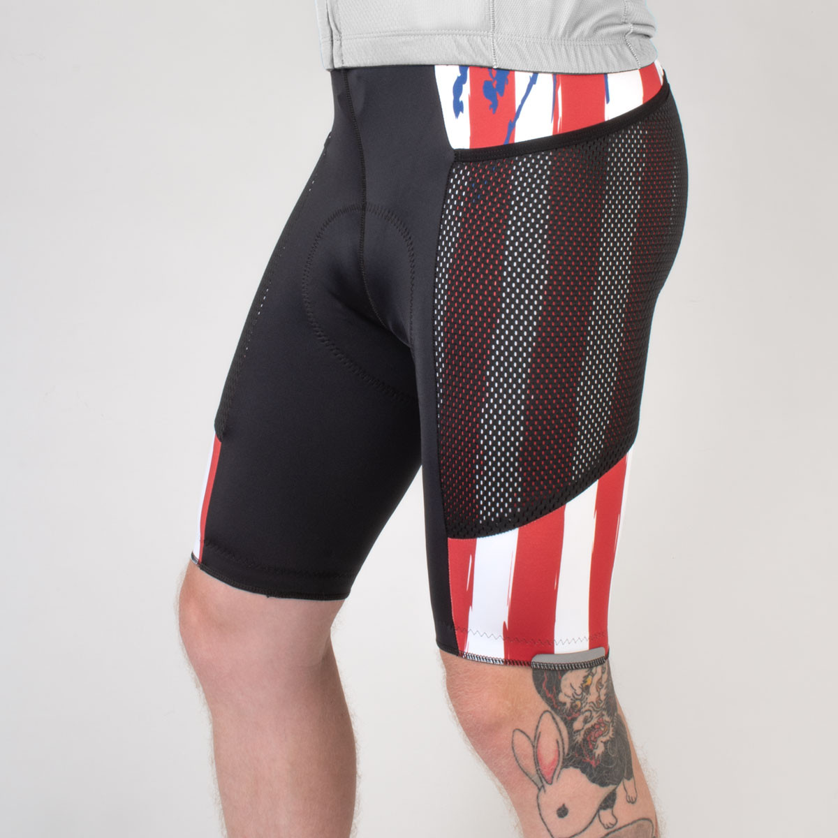 Stars and Stripes Gel Touring Shorts on a model