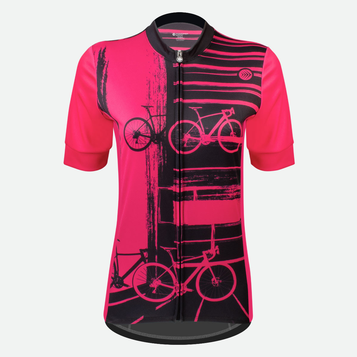 Women's Pink Evoke Cycling Jersey - Front 