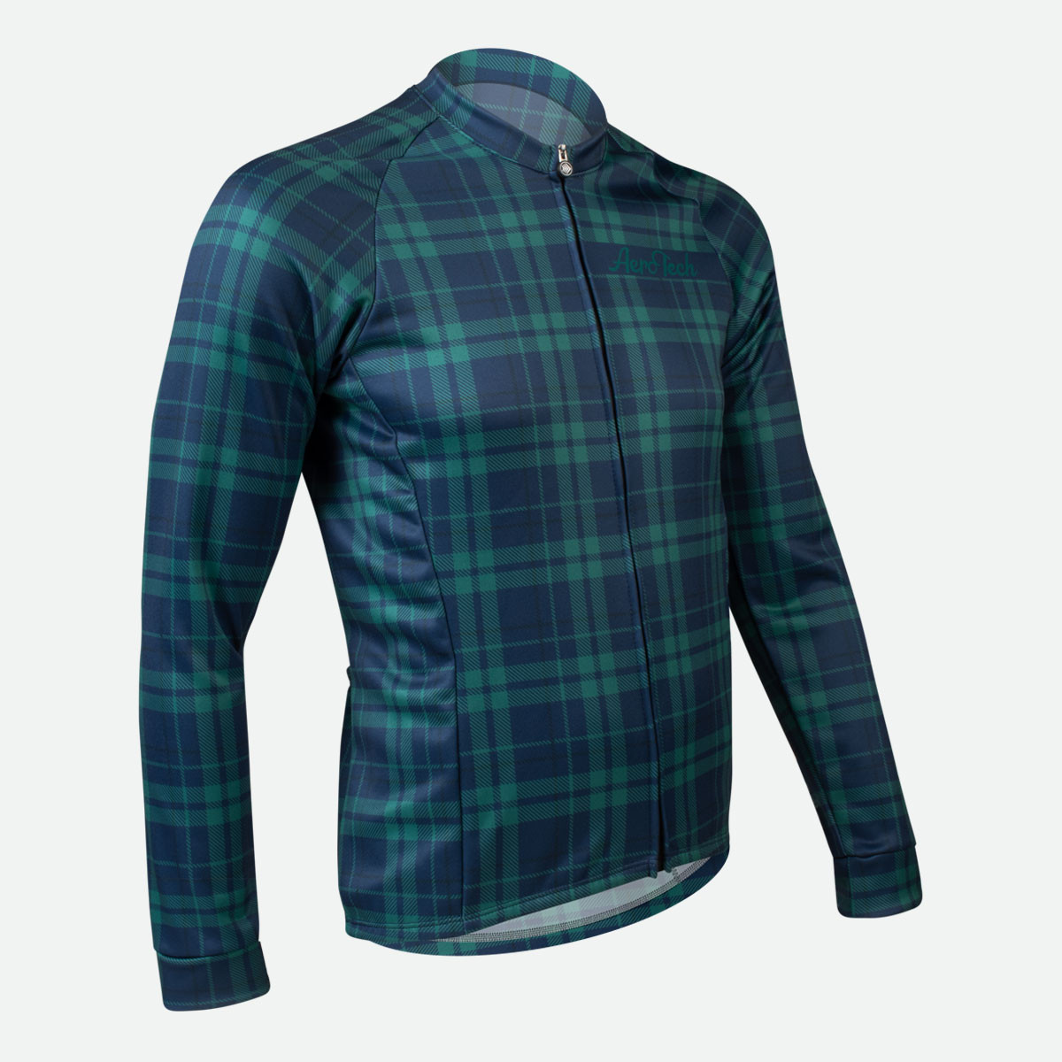 Men's Plaid Wind Armor Fleece Long Sleeve Jersey Off Front