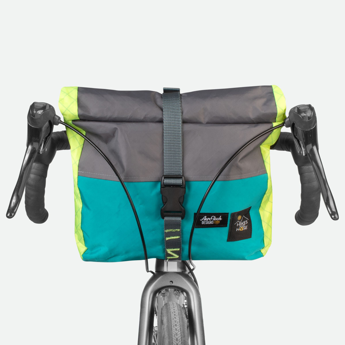 Hikes & Hose Recycled Water Resistant Handlebar Bag Grey