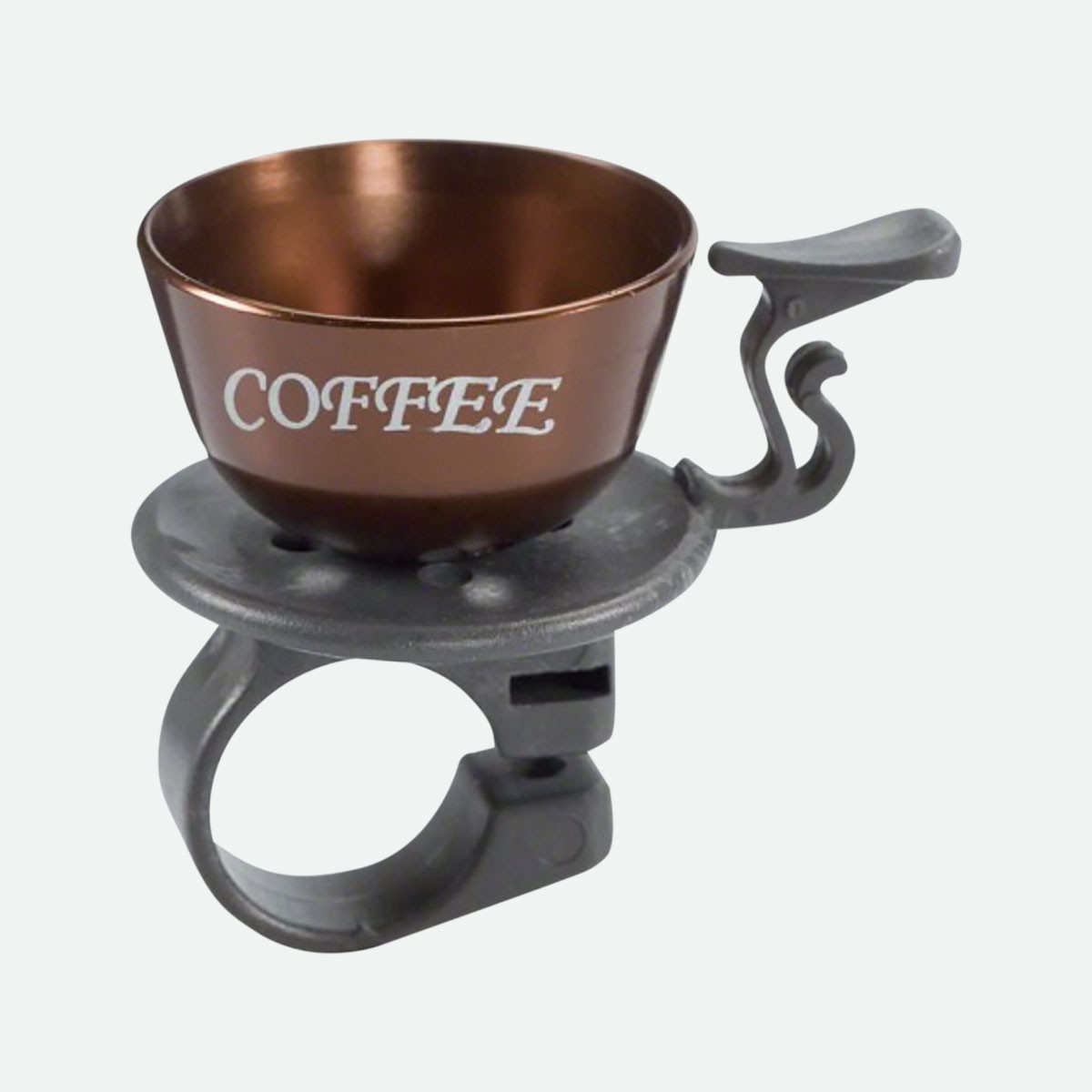 Dimension Coffee Cup Bell | Whimsical Mini Bicycle Bell - Coffee Brown Grey