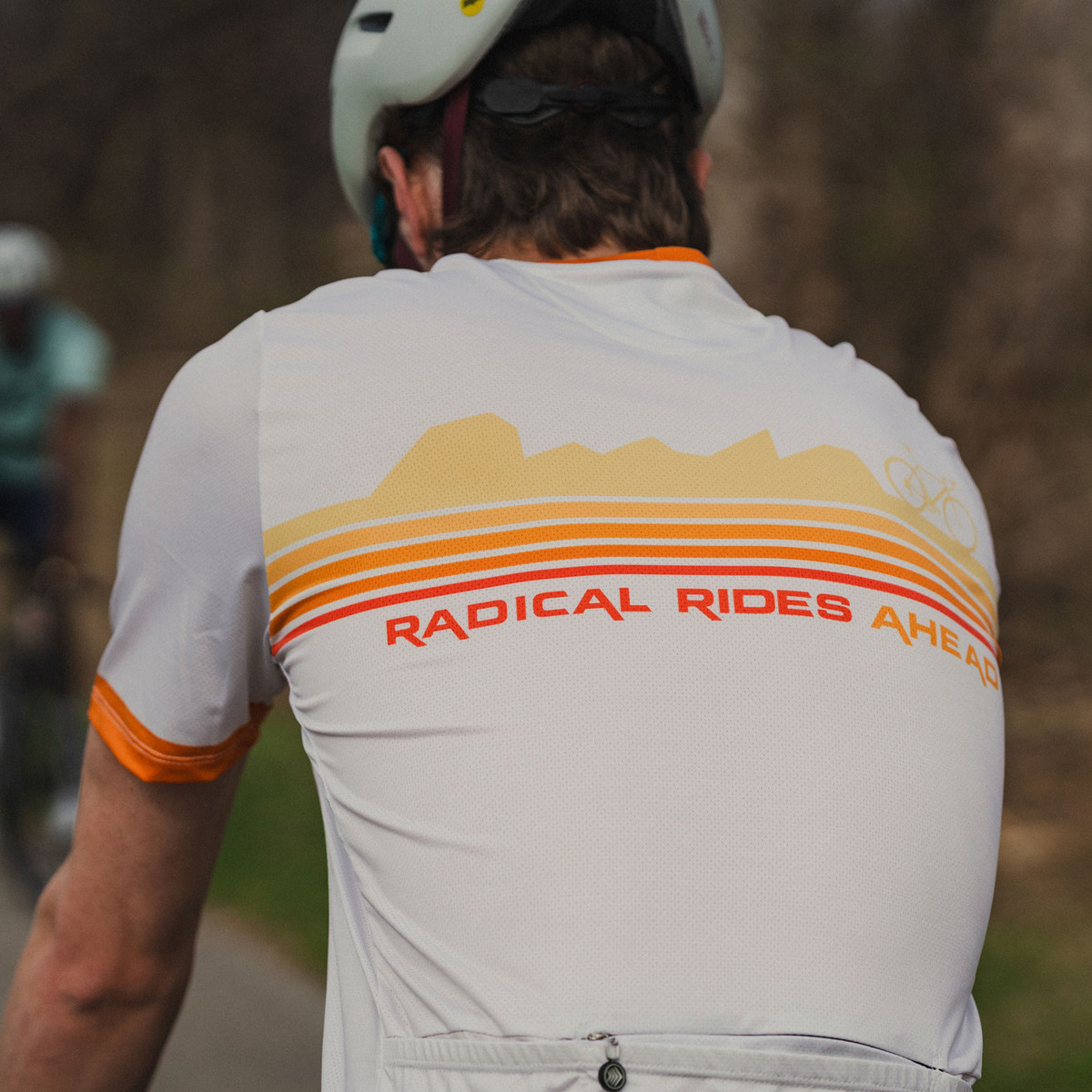 All Day Cargo Cycling Shirt - on model - radical rides ahead