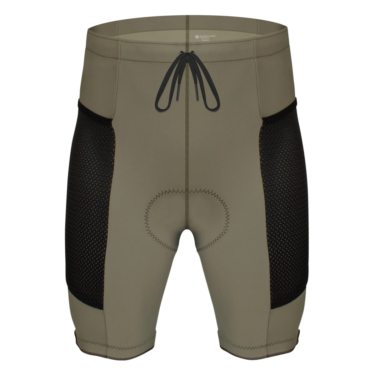 Olive Gel Touring Padded Cycling Short Front View