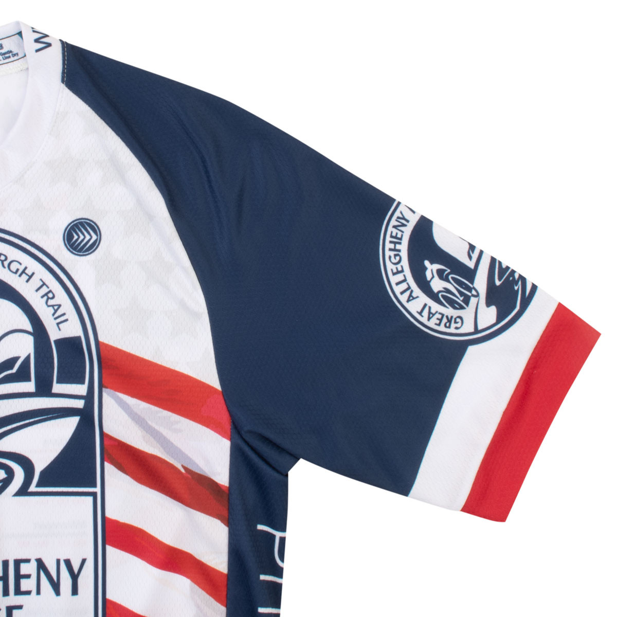 Great Allegheny Passage Trail Jersey | Patriotic - Sleeve detail