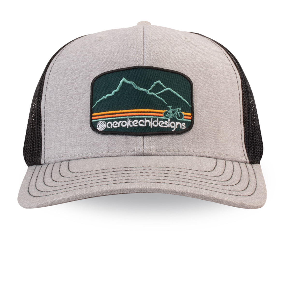 Logo Trucker Hat - Retro Adventure - grey - front 