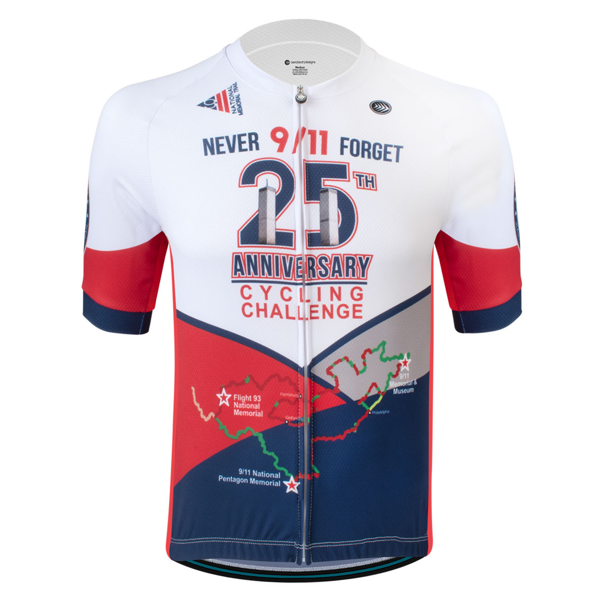 9/11 Memorial 25 Year Cycling Challenge Jersey Front