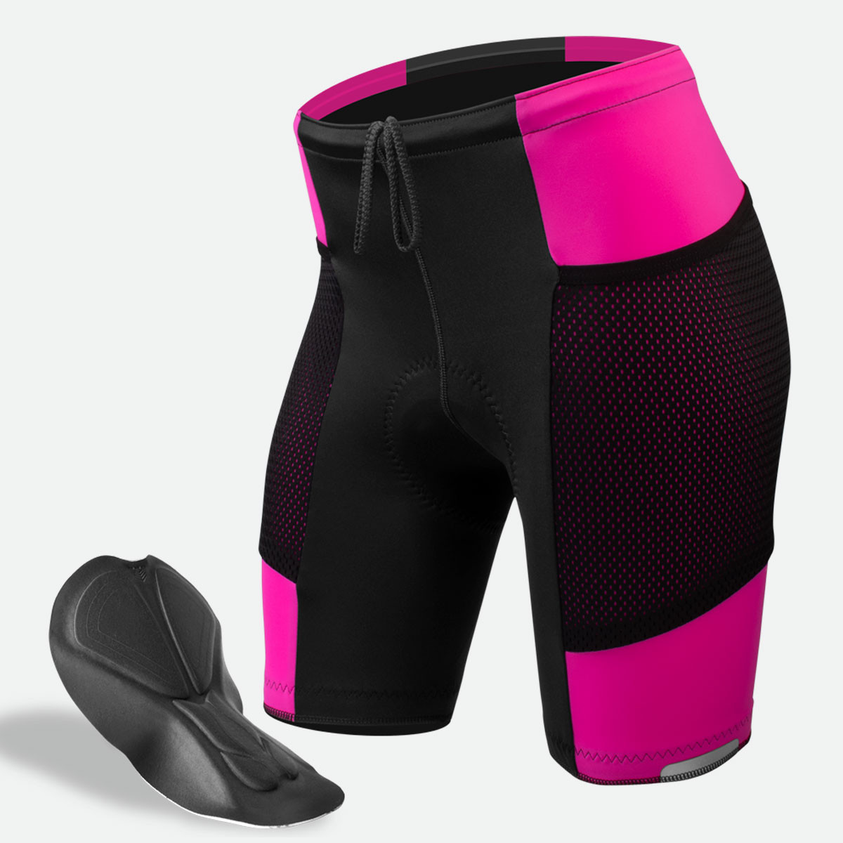 Women's Gel Touring Bike Short Gel Chamois Wide Mesh Pockets