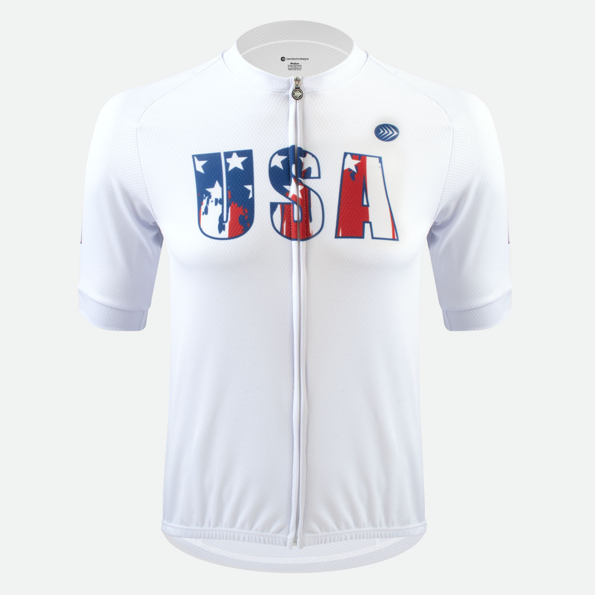 Men's USA Stars and Stripes Cycling Jersey Patriotic Made in