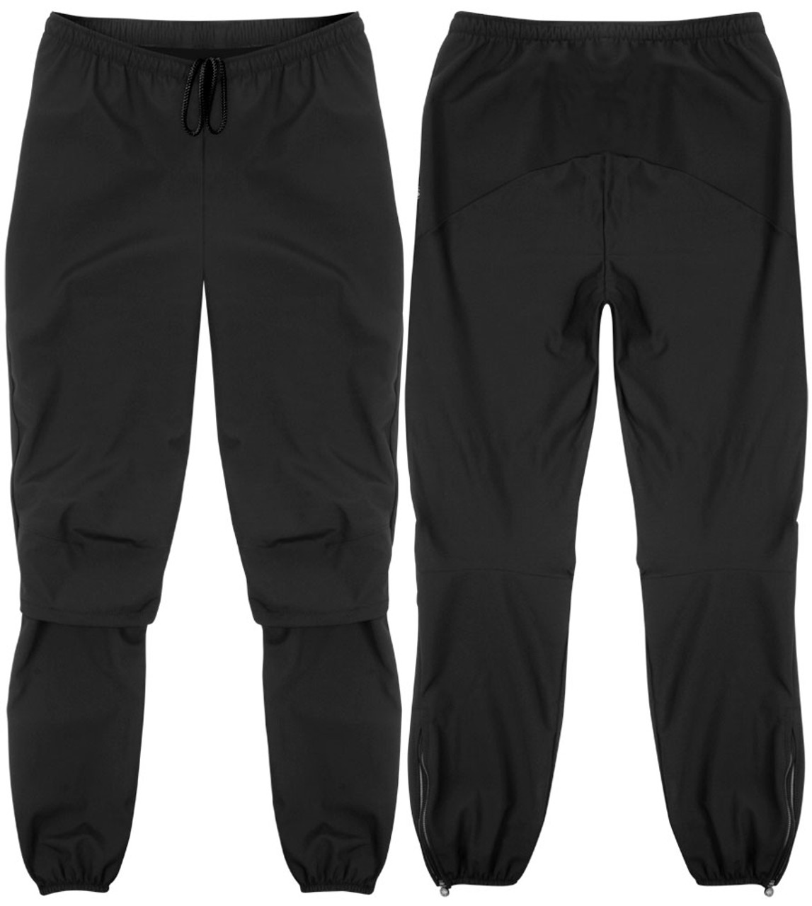 Tall Black Thermal Windproof Unpadded Athletic Pants - Made in USA