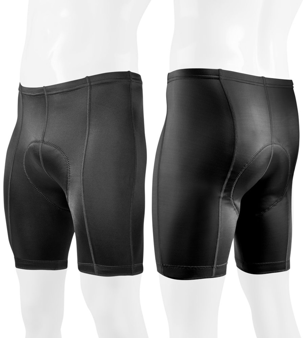 Men's Petite Padded Bike Shorts | Black 5 inch Inseam | Aero Tech