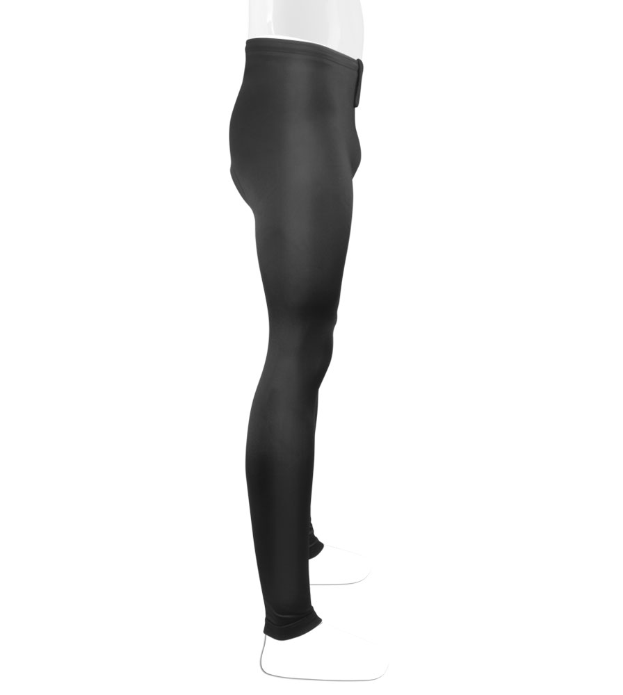 Tall Men's Black Spandex Workout Tights Unpadded with Draw String