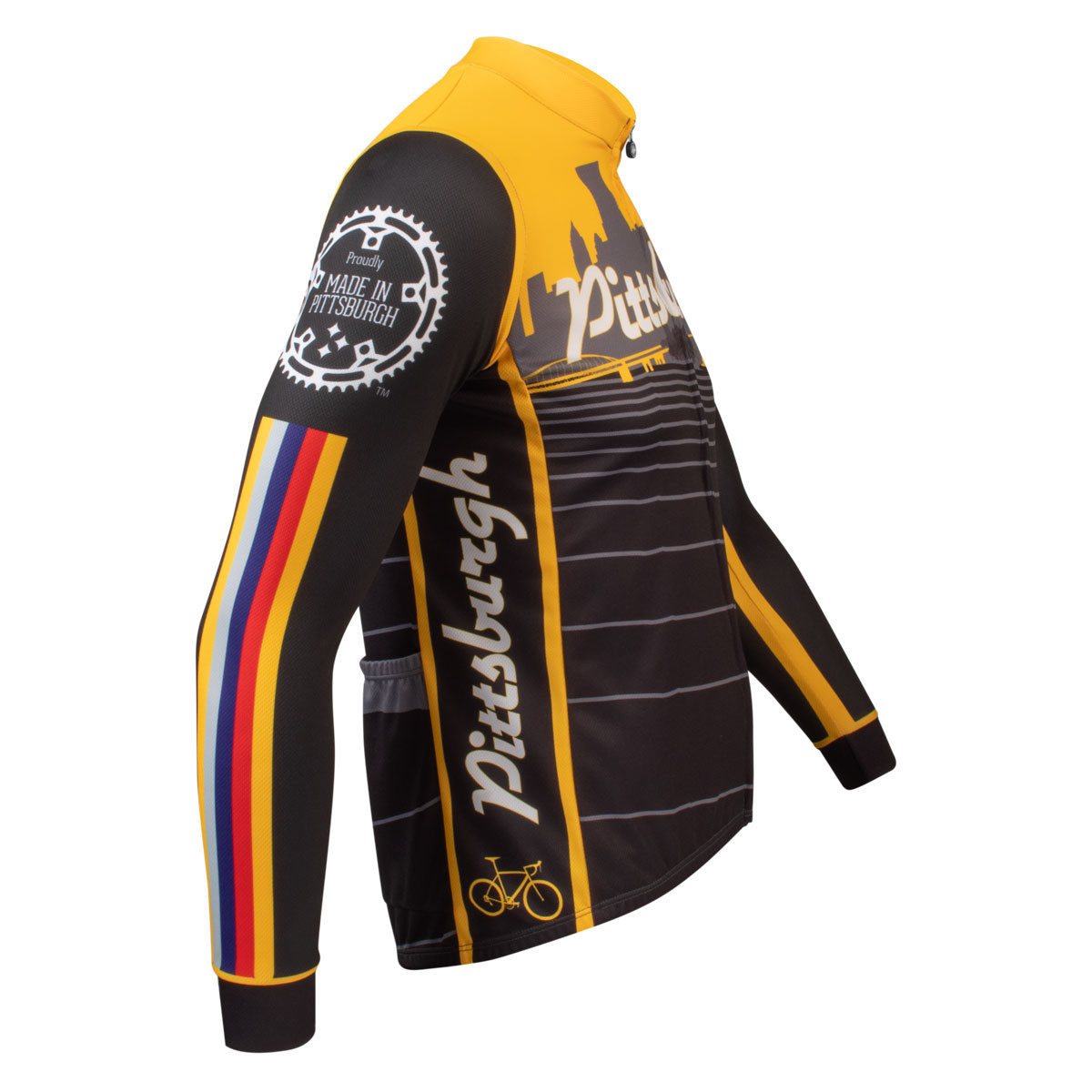 Pittsburgh Themed Lightweight Sun Protection Long Sleeve Bike Jersey - Main Image