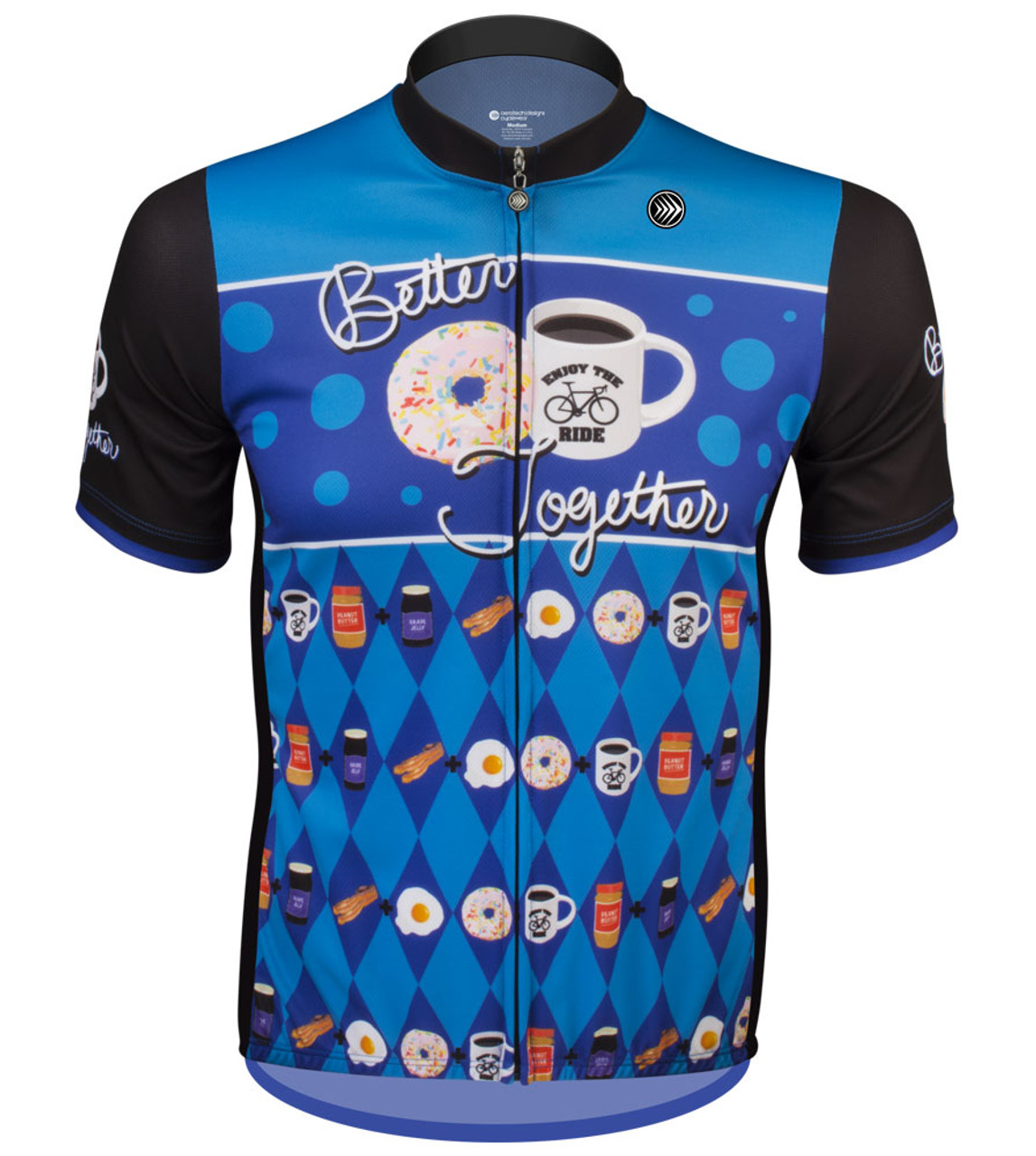 Schouderophalend ei Flitsend ATD Men's Tandem Cycling Jersey "Better Together" in Blue