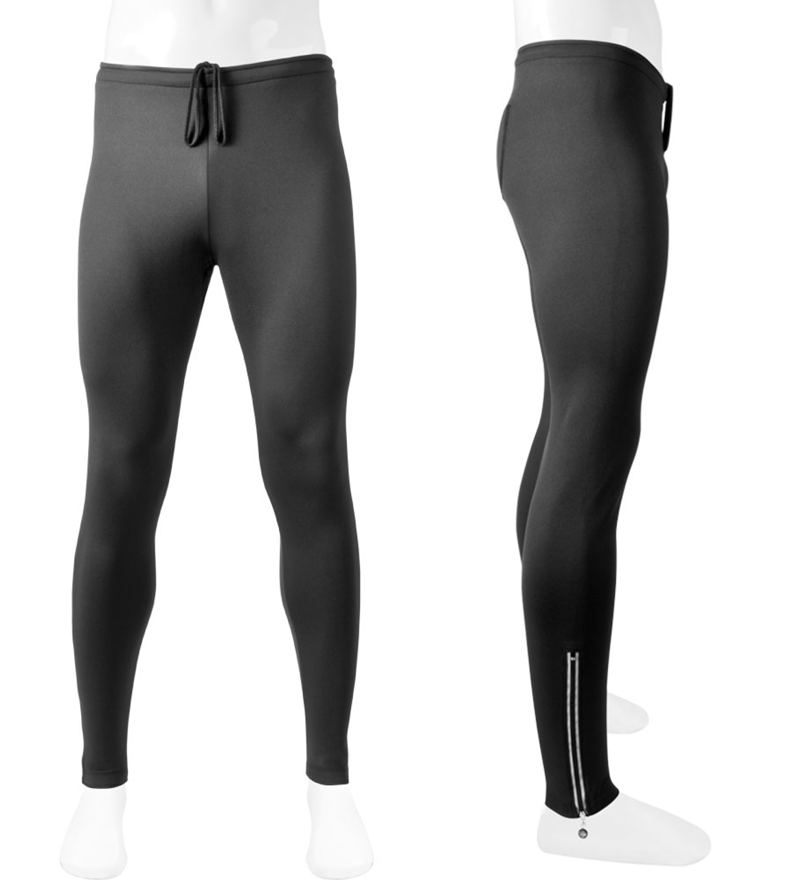 Mens Big Stretch Fleece Exercise Pants With Reflective Zipper Ankle