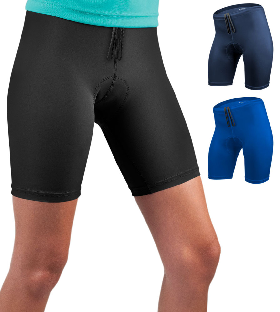 Women's Triathlon Padded Shorts with Thin Tri Chamois by Aero Tech