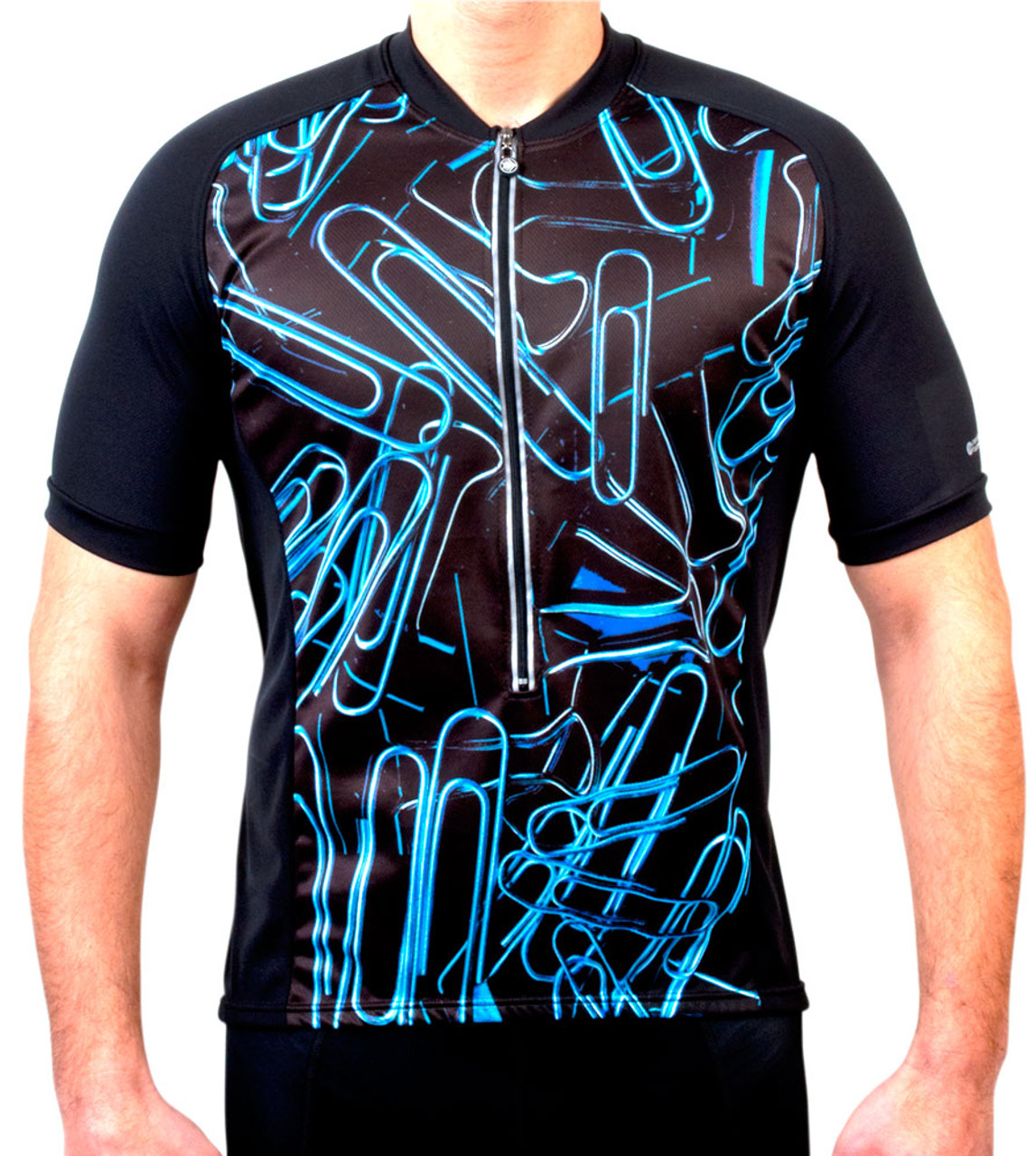 blue cycling jersey mens