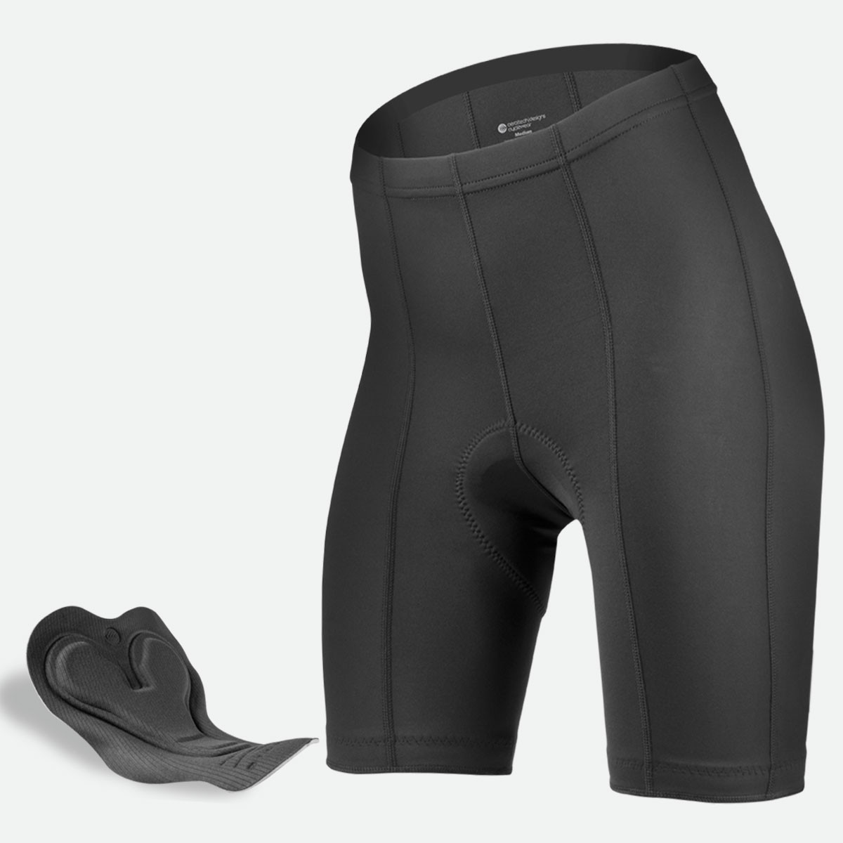 Women's Century Long Distance Padded Premium Black Cycling Shorts