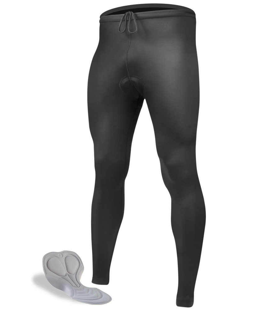 TALL Mens Black Spandex Padded Workout Tights USA Made by Aero Tech