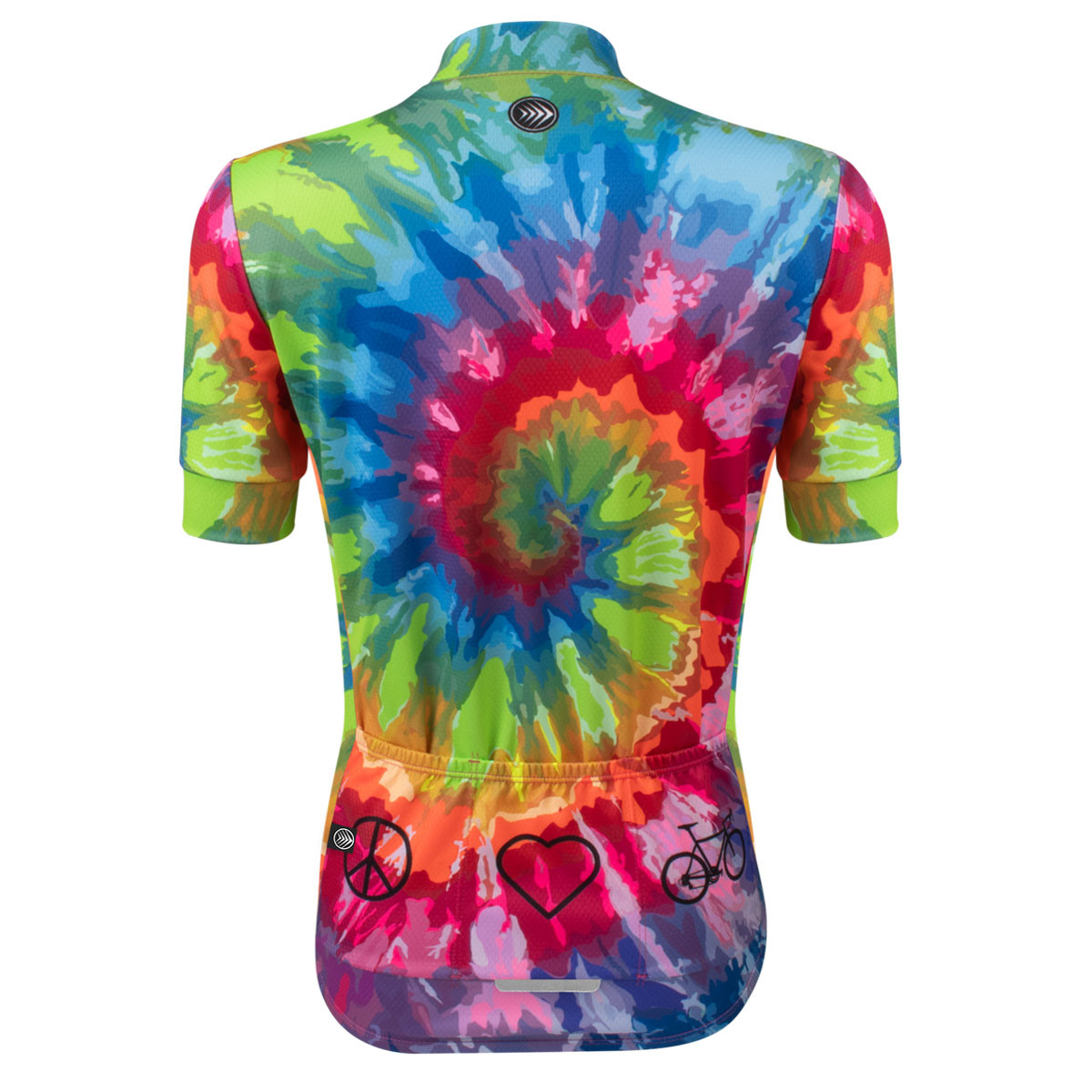 Women's Peace Rider Tie Dye Hippy Print Cycling Jersey Made in USA