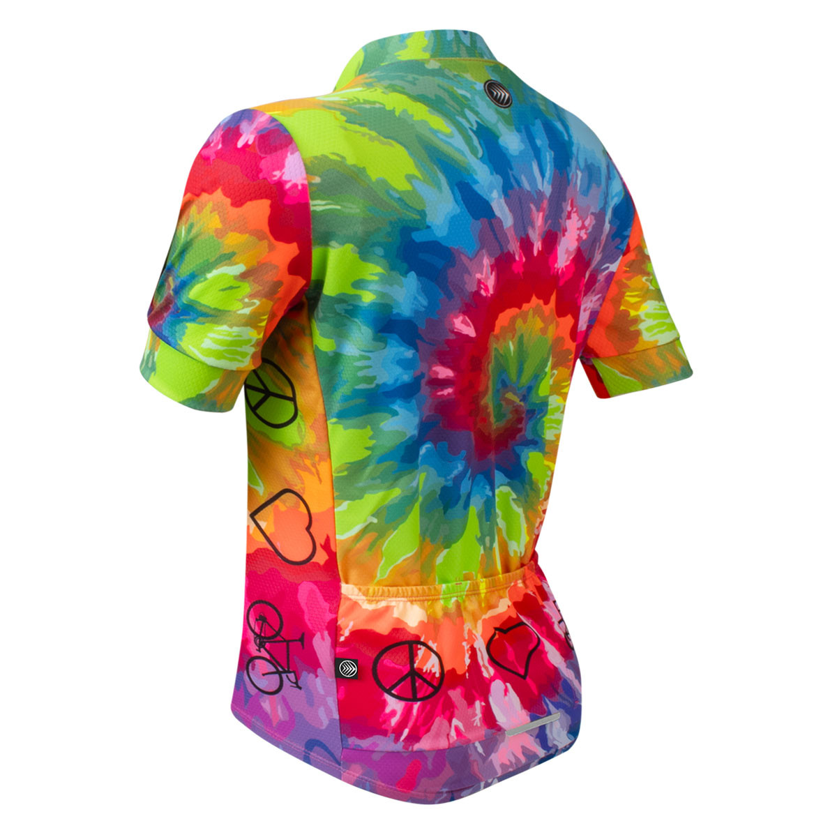 Women's Peace Rider Tie Dye Hippy Print Cycling Jersey Made in USA