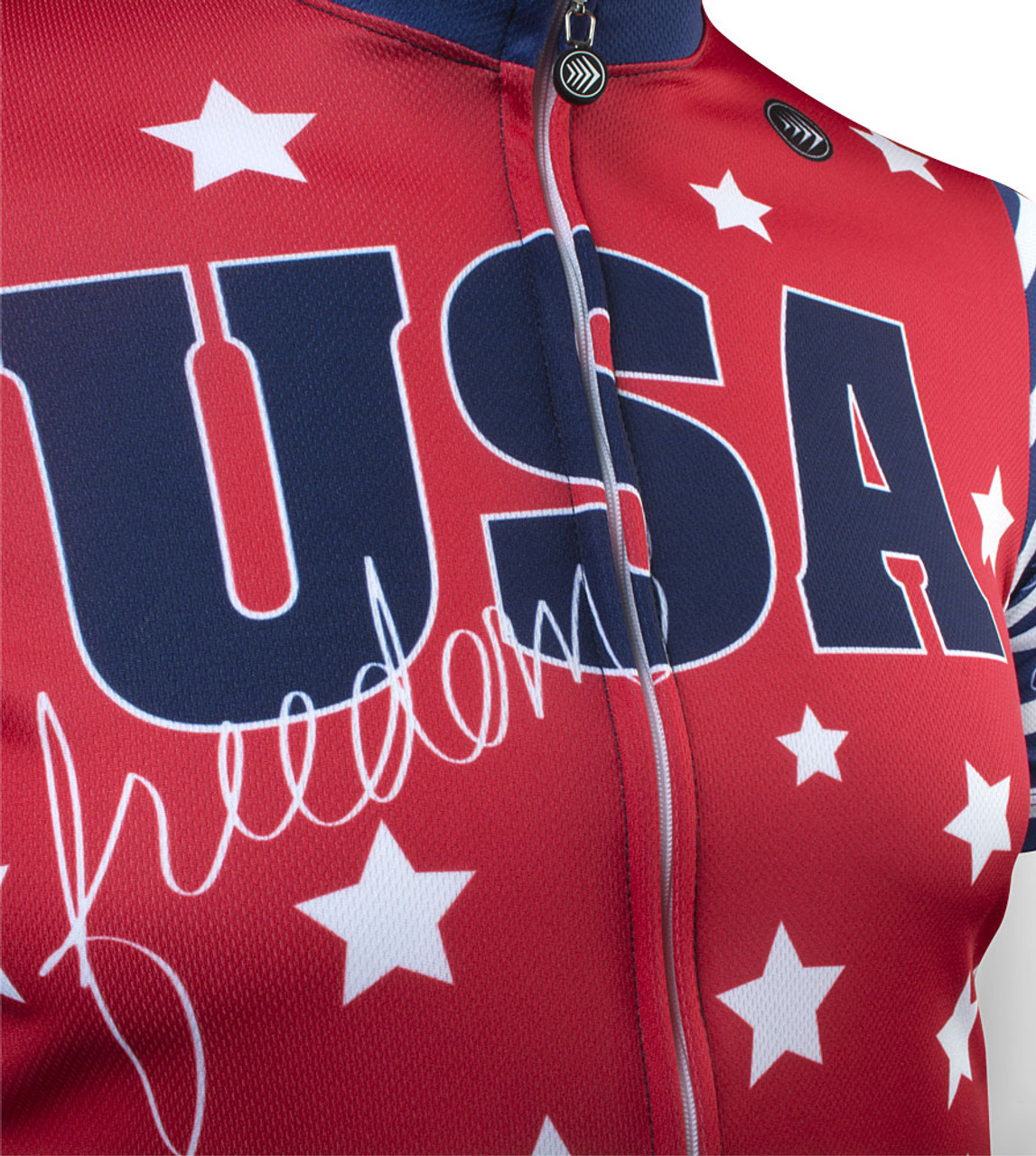USA Made Stars and Stripes Patriotic Red/White/Blue Cycling Jersey
