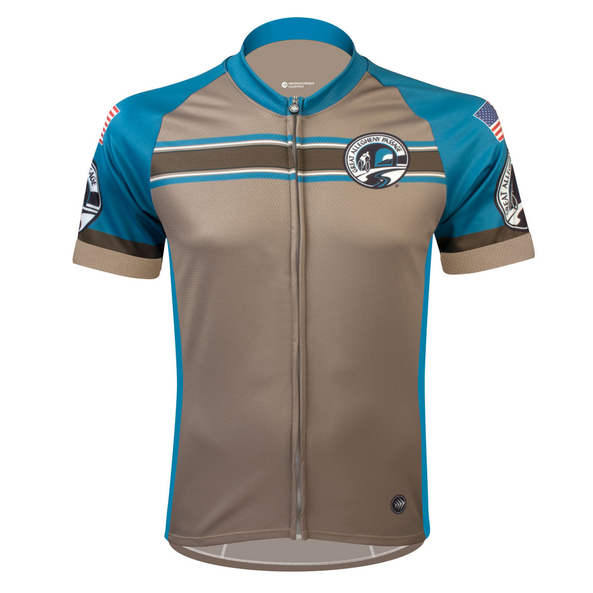 Gap Trail Teal Stripe Peloton Jersey by Aero Tech Designs