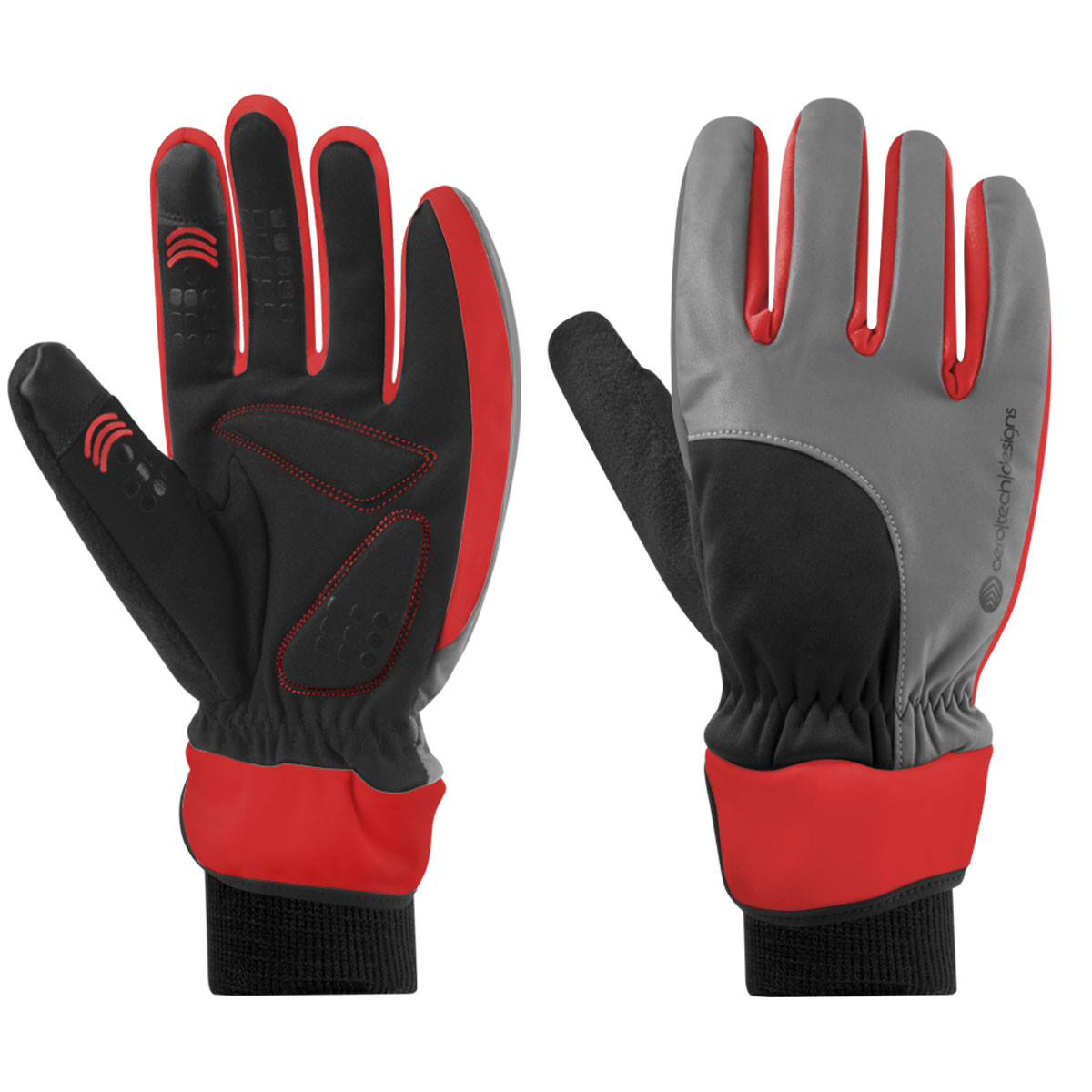 AeroReflective Cycling Gloves | Heavyweight Full Finger Reflective Glove M Red AeroReflective Cycling Gloves | Heavyweight Full Finger Reflective Glove M Red