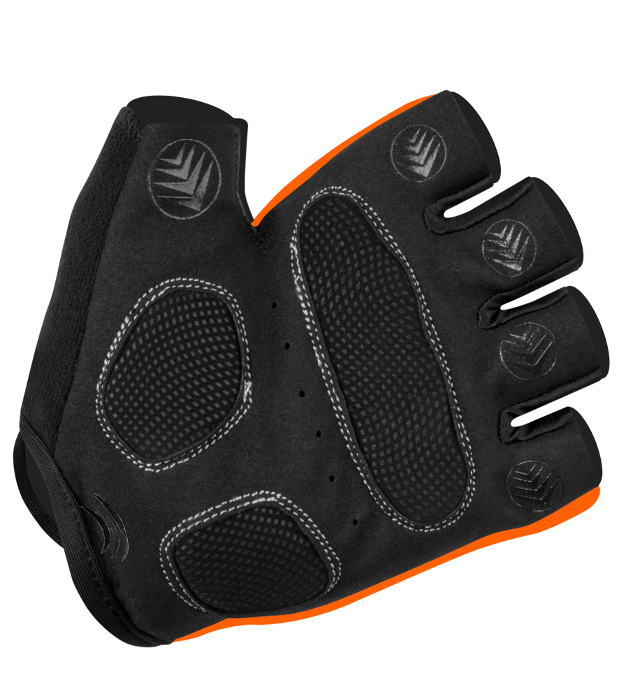 orange cycling gloves