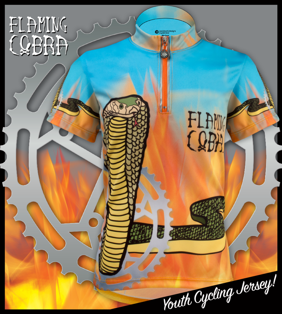 Aero Tech Youth Jersey Flaming Cobra Children S Cycling Jersey
