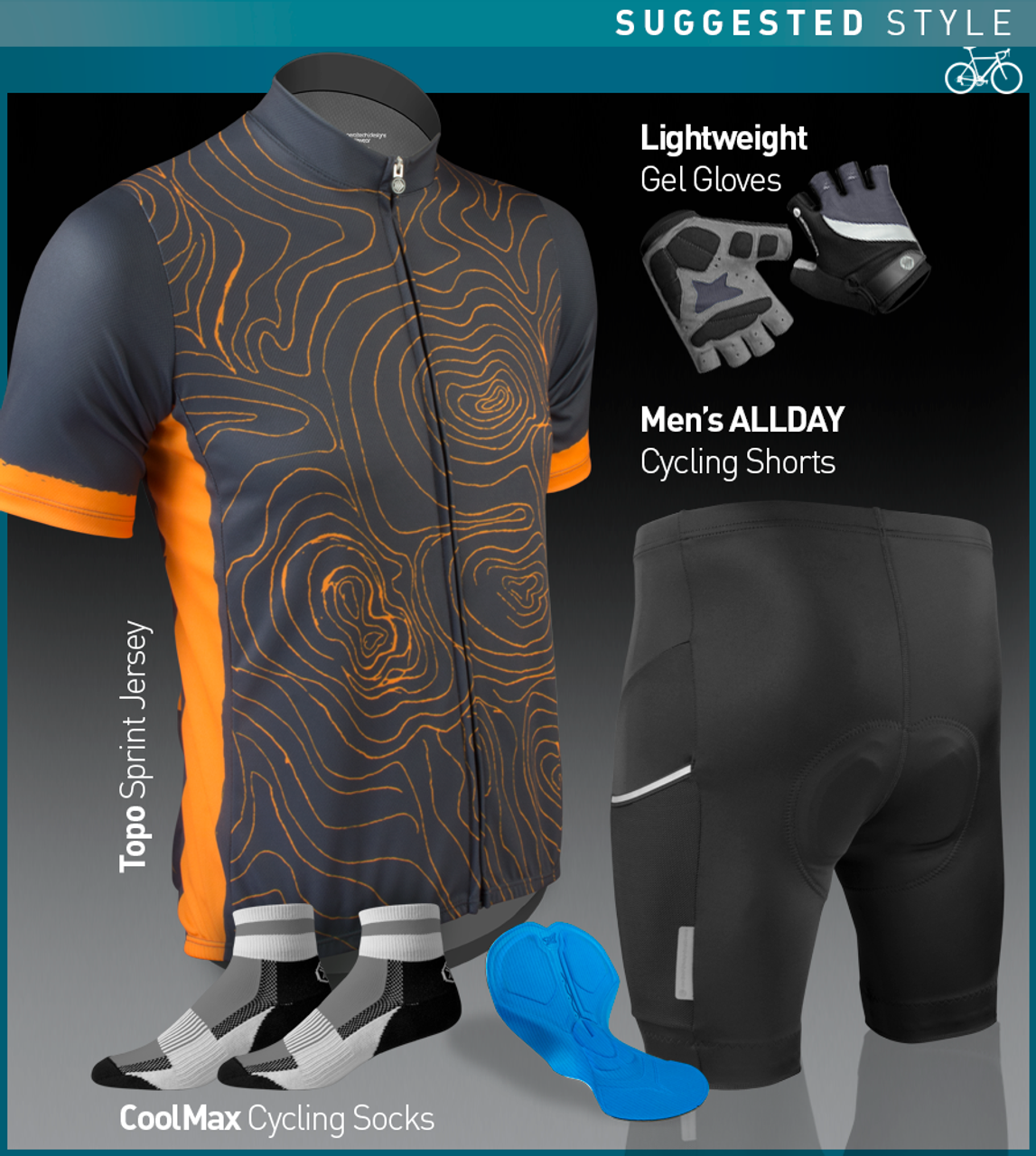 Mountain Bike Jersey - TOPO Sprint Jersey by Aero Tech Designs