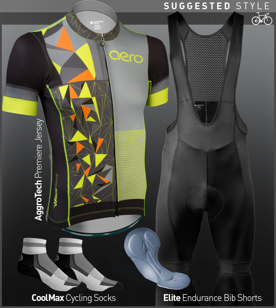 HiViz Designer Cycling Jersey AggroTech Premiere Cut Made in USA