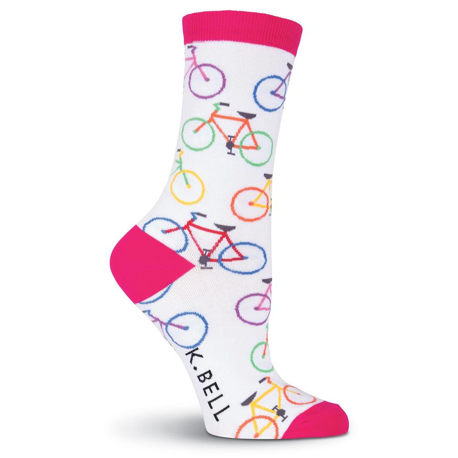 Bicycle Print Socks For Women Bright Colored And Fun Cycle Sock