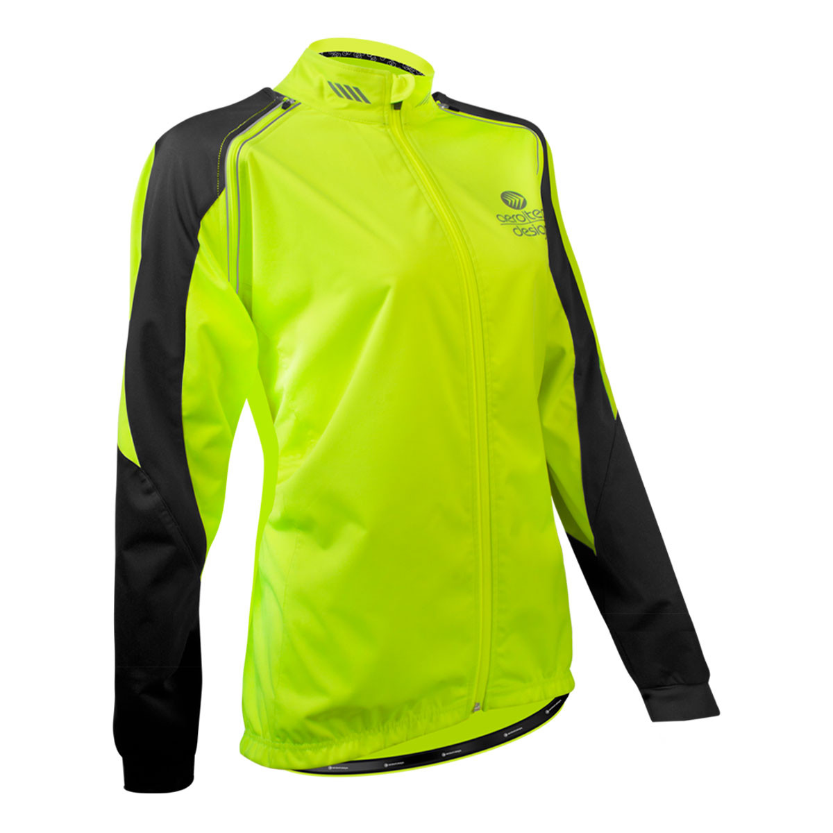 Women's Safety Yellow Bolero Windbreaker Jacket with Zip-Off Sleeves