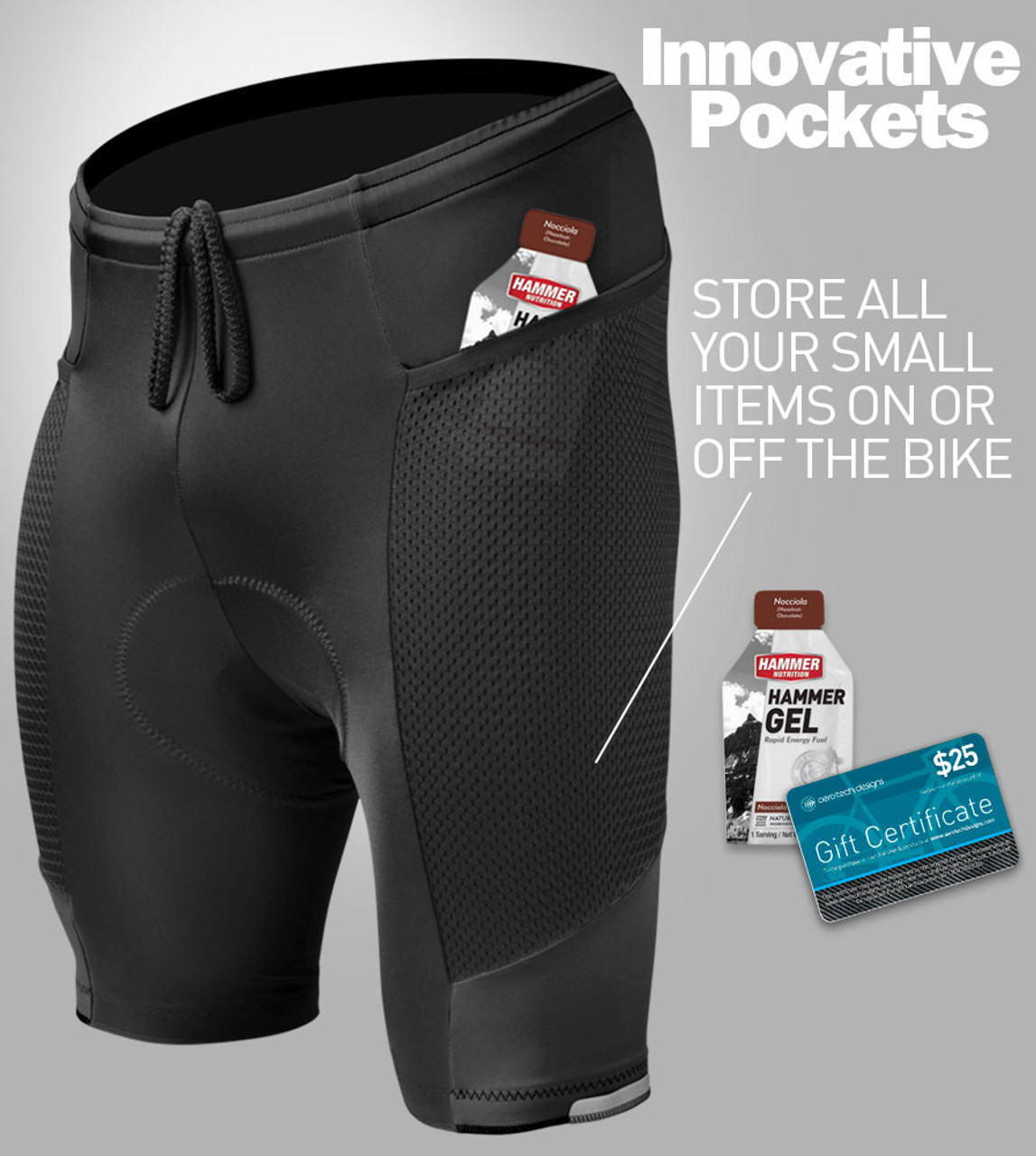 Men's Gel Touring Bike Shorts | Mesh Pockets | Performance Gel Pad