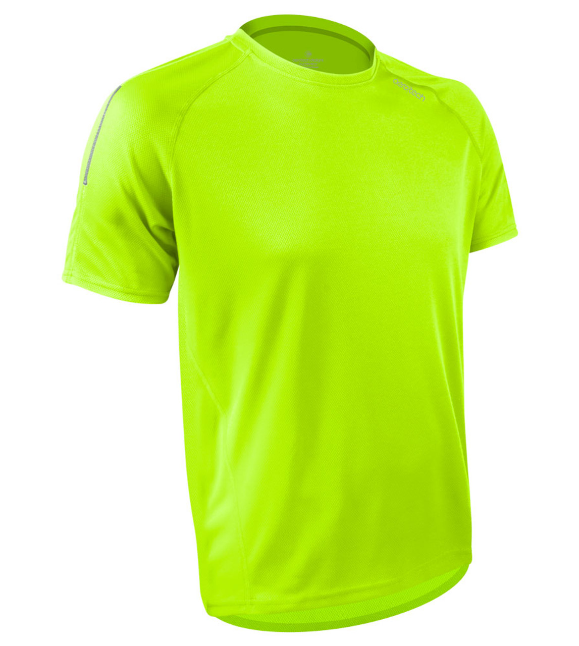 Men's Tech Performance Cycling Tee Shirt with Pocket and Reflective Trim