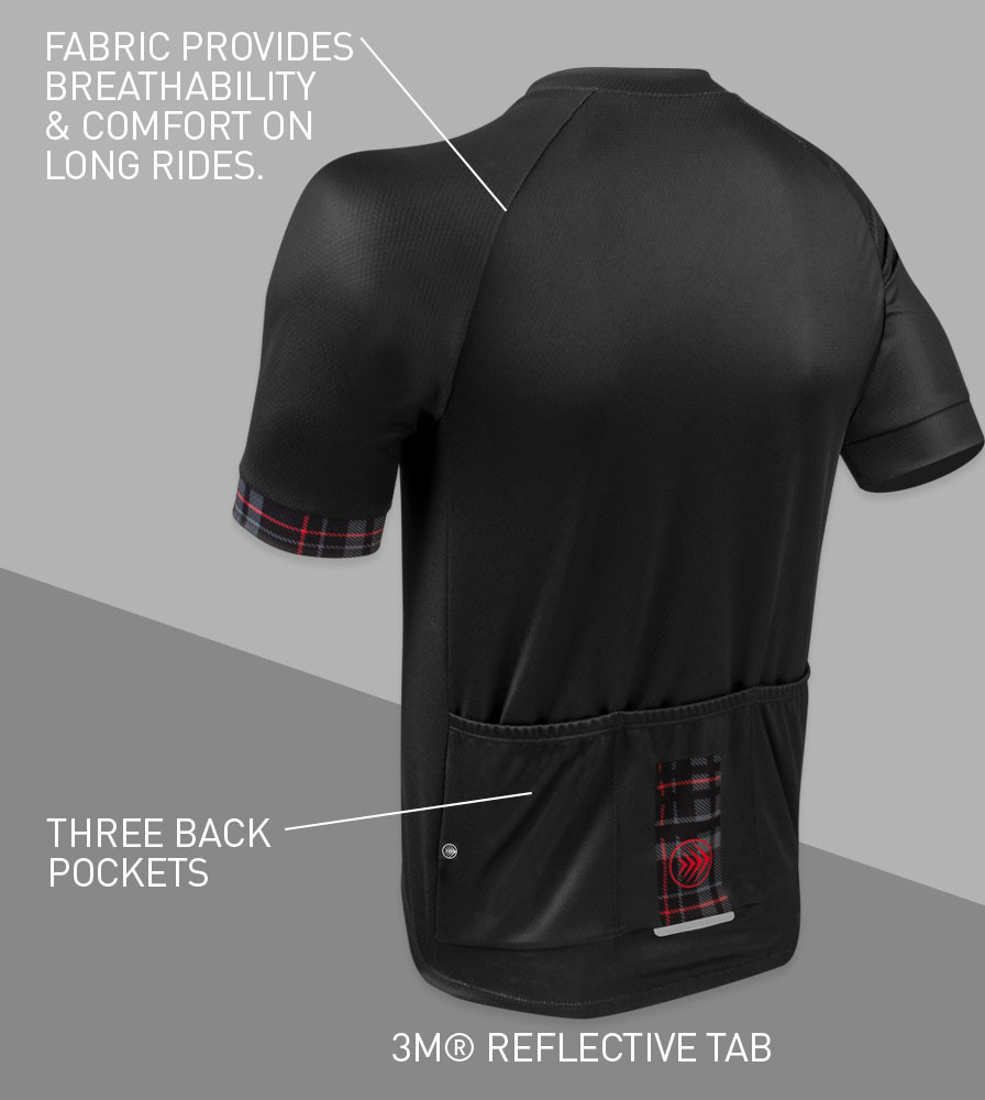 Men's Noir Black Peloton Cycling Jersey Aero Tech Designs