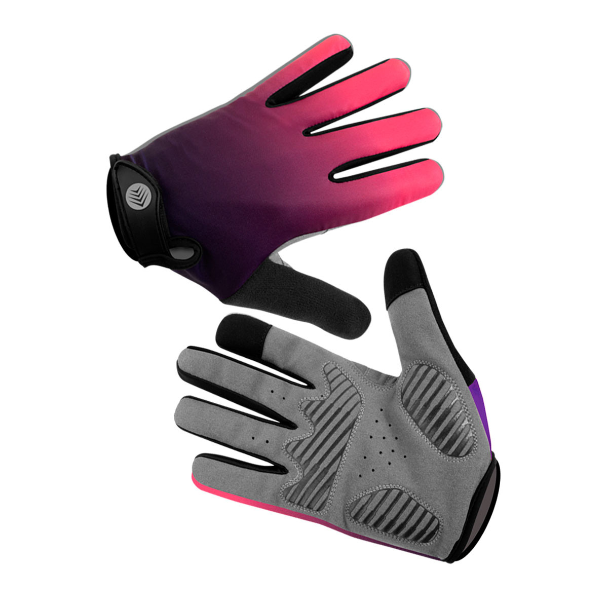 Fade Full Finger Cycling Gloves | Lightweight Padded Palm Bike Glove Pink/Purple M Fade Full Finger Cycling Gloves | Lightweight Padded Palm Bike Glove Pink/Purple M