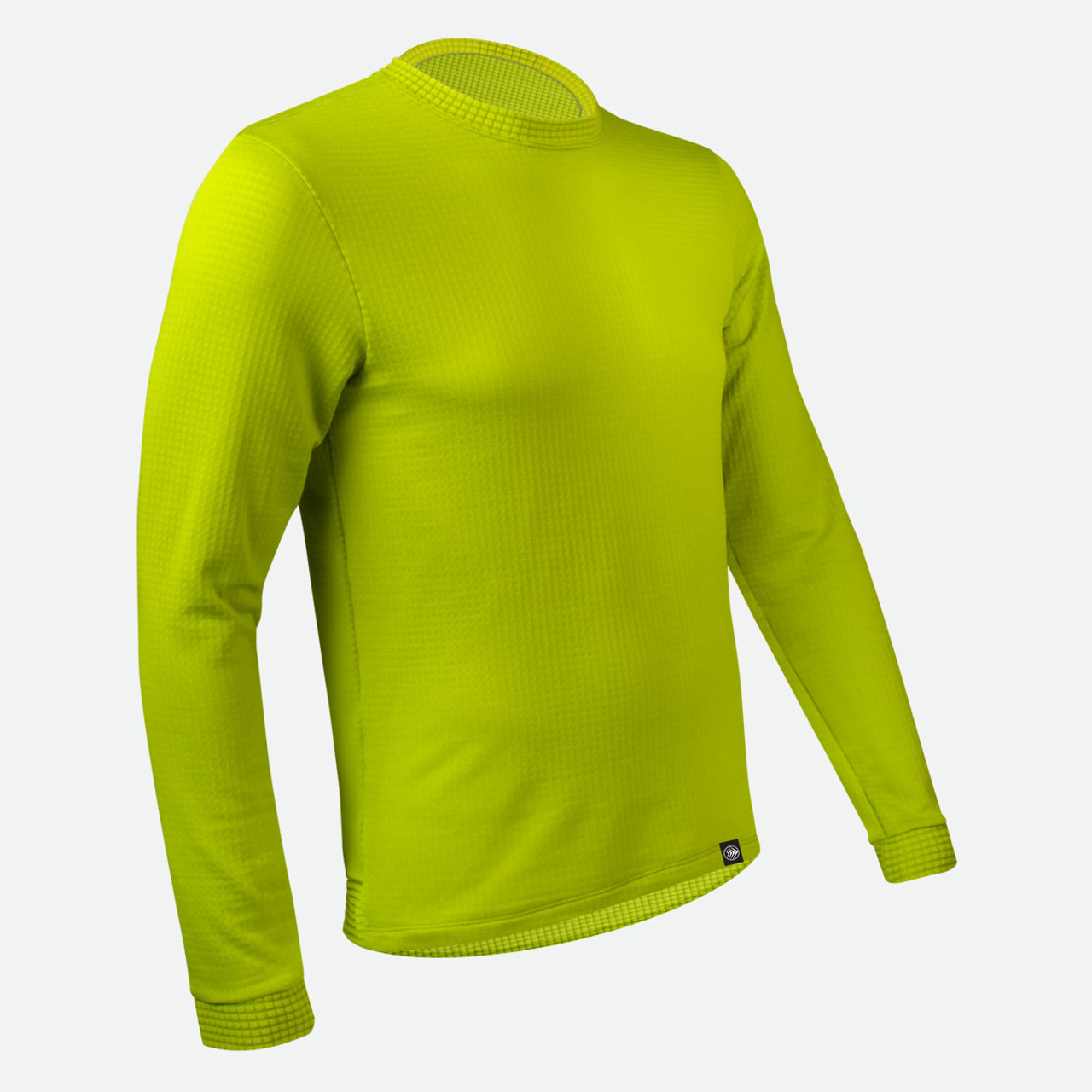 Men's PolarTec Power Grid Green Apple Long Sleeve Pullover