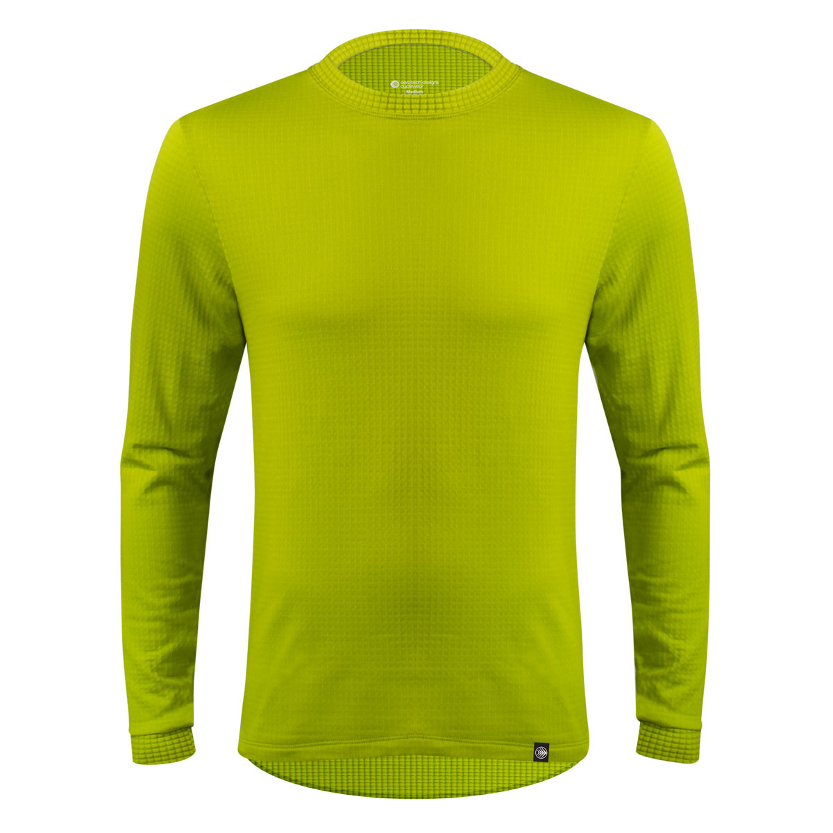 トップス XL POLARTEC POWER DRY N/S TRAINING TOP Men's PolarTec Power Grid Green Apple Long Sleeve Pullover