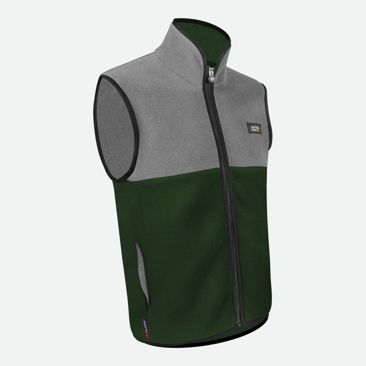 Men's PolarTec Recycled Brush Fleece Zip-Up Vest Six Functional