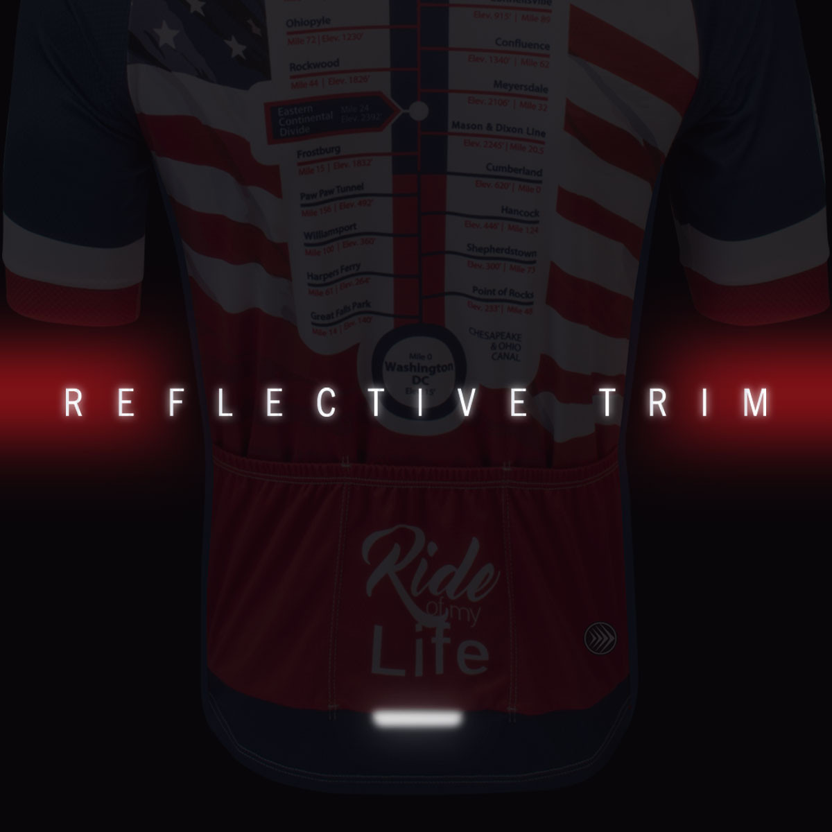 Great Allegheny Passage Trail Jersey | Patriotic Theme | Aero Tech
