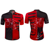 Tall Men's Sprint Jersey Expressions Red Cycling Jersey Front and Back View Tall Men's Sprint Jersey Expressions Red Cycling Jersey Front and Back View