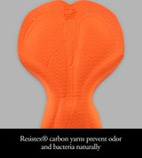 Orange Carbon Replacement Chamois Pad Close-up