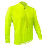 Safety Yellow Long Sleeve Cycling Jersey|safety yellow|primary|Off Front View Safety Yellow Long Sleeve Cycling Jersey|safety yellow|primary|Off Front View