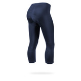 Women's Navy Spandex Padded Cycling Capris Off Side View Women's Navy Spandex Padded Cycling Capris Off Side View