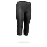 Women's Black Unpadded Spandex Workout Capri Off Front View Women's Black Unpadded Spandex Workout Capri Off Front View