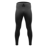 Black Stretch Fleece Cold Weather Padded Cycling Tights for Men Front View